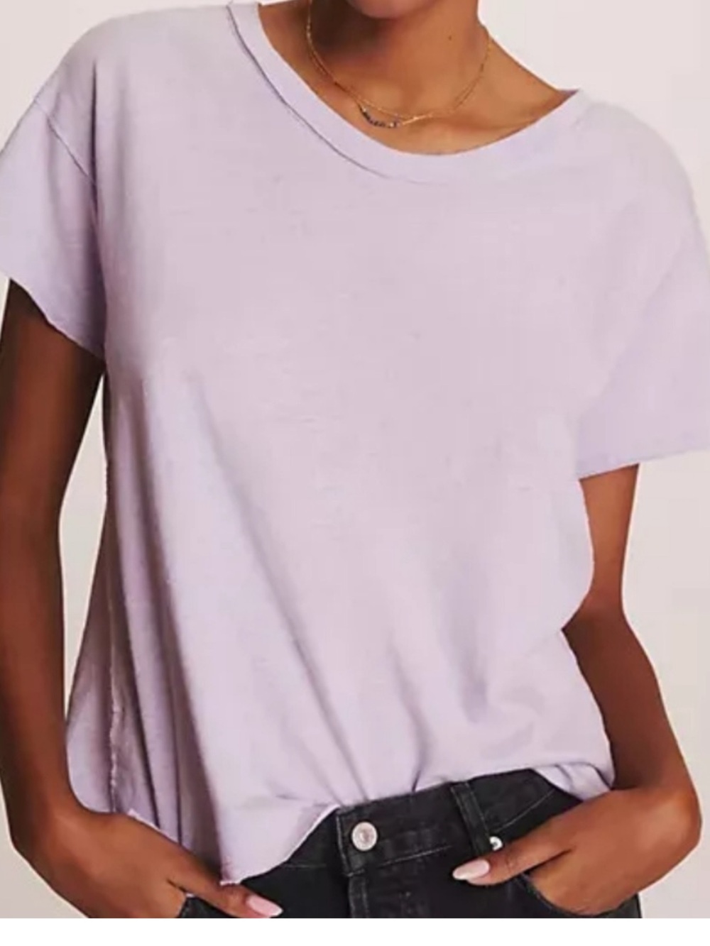 ANTHROPOLOGIE PILCRO Sustainable Swing Top in Lavender Purple Cotton Tee